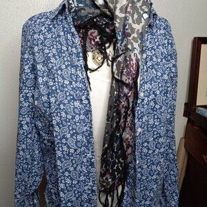 TOMMY HILFIGER Blue 100% cotton Button-Up Size L